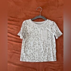 Kyte baby crew tshirt 3T oat leopard
